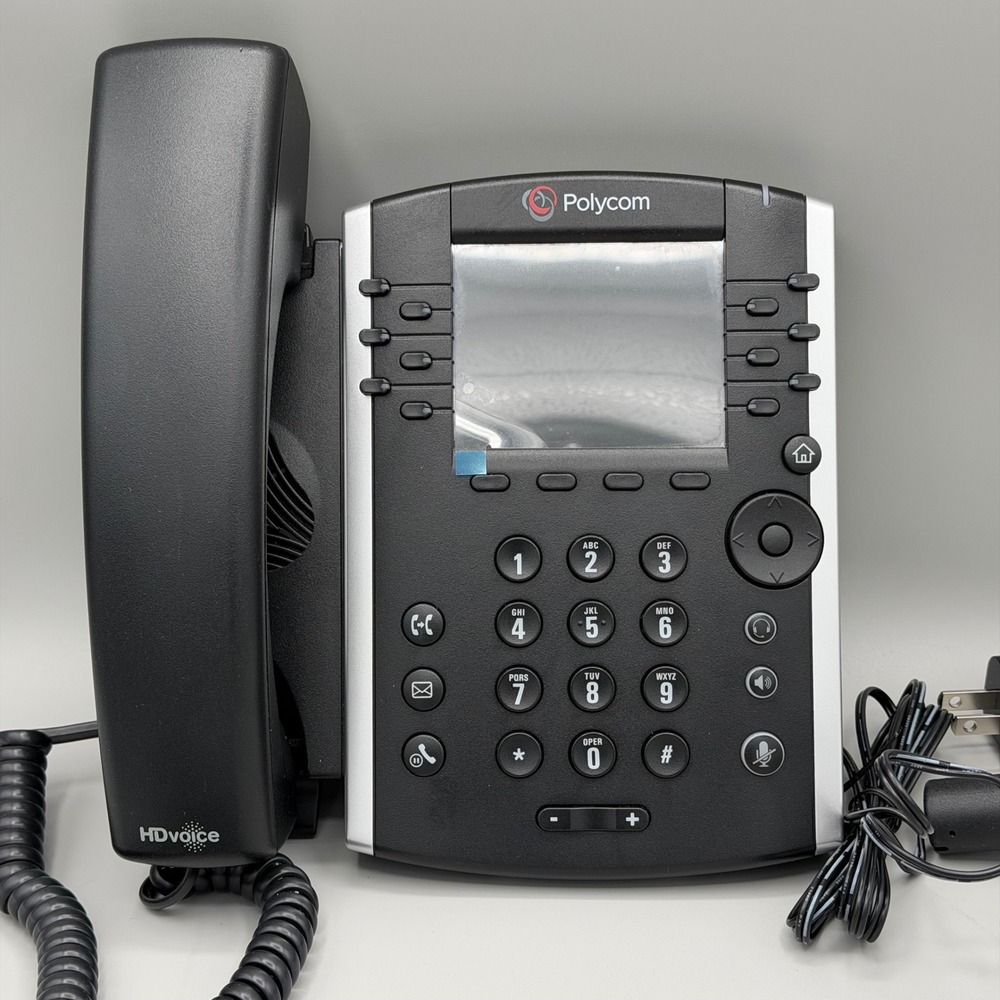 Polycom VVX 411 Business IP Phone 2201-48450-001 Black w/ 12-Line Color Display